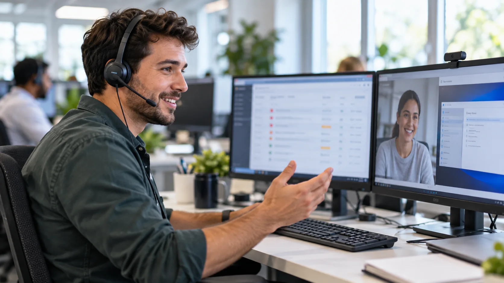 Illustrative help desk specialist supporting a business user