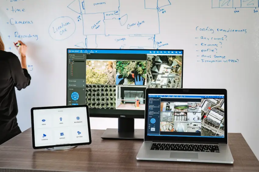 Salient CompleteView video management shown across desktop and mobile devices